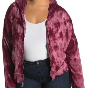 BAEA | NWT Tie Dye Plum Zip Jacket Size small